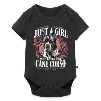 Cane Corso Hund - Baby Premium Kurzarmbody - Schwarz - Vorne