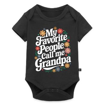 Papy Grand-père Famille Fête des pères - Body à manches courtes Premium Bébé - noir - Devant