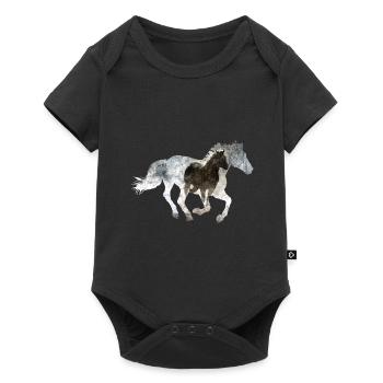 Cheval au galop - Body à manches courtes Premium Bébé - noir - Devant