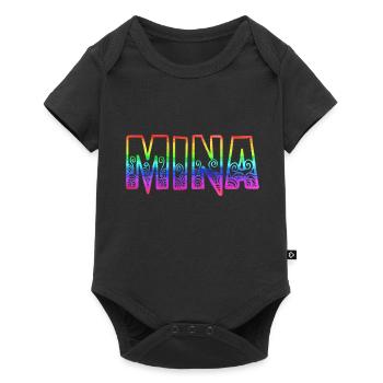 mina rs arc-en-ciel - Body à manches courtes Premium Bébé - noir - Devant