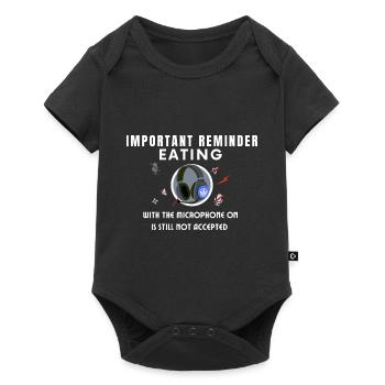 Essen mit eingeschaltetem Mikrofon - Baby Premium Kurzarmbody - Schwarz - Vorne