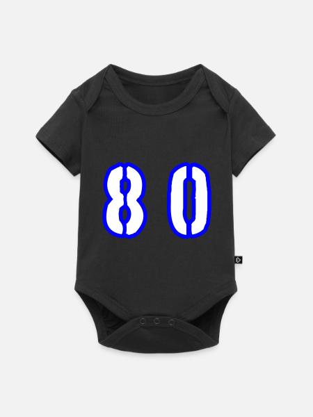 80 Zahl Symbol - Baby Premium Kurzarmbody - Schwarz