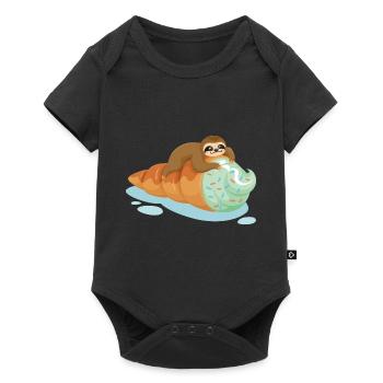 Douce paresse sur un cadeau glaçant de paresse de glace - Body à manches courtes Premium Bébé - noir - Devant