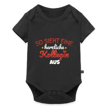 herzlichste Kollegin Geschenkidee Mitarbeiterin - Baby Premium Kurzarmbody - Schwarz - Vorne