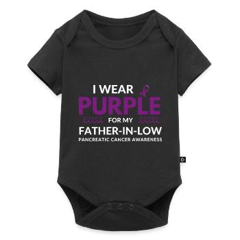 I Wear Purple For My Father-In-Low Cancer - Baby Premium short-sleeve bodysuit - black - Front