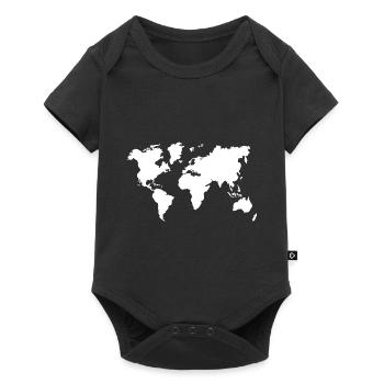 Carte du monde Continents voyage - Body à manches courtes Premium Bébé - noir - Devant