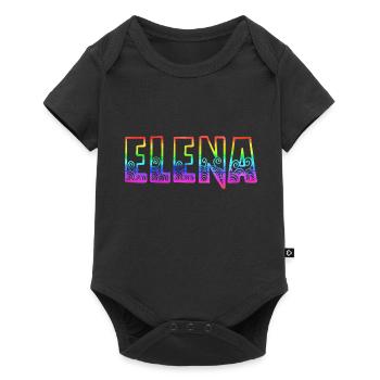 elena rs arc en ciel - Body à manches courtes Premium Bébé - noir - Devant