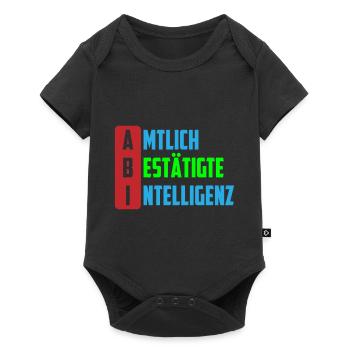 ABI amtlich bestaitigt intelligenz farben änderbar - Baby Premium Kurzarmbody - Schwarz - Vorne