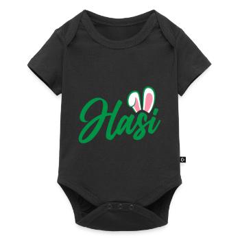 Hasi - süße Häschenohren | Farben änderbar - Baby Premium Kurzarmbody - Schwarz - Vorne
