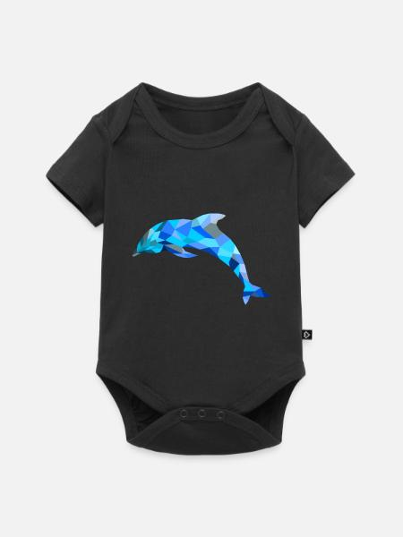 Blauer Delphin - Baby Premium Kurzarmbody - Schwarz