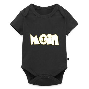 Moin - Baby Premium Kurzarmbody - Schwarz - Vorne