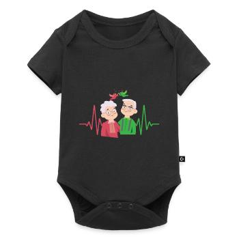 Soins du rythme cardiaque des personnes âgées ECG Pulse - Body à manches courtes Premium Bébé - noir - Devant