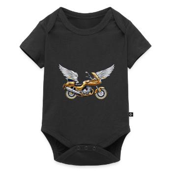 Goldwing Geschenk Geschenkidee - Baby Premium Kurzarmbody - Schwarz - Vorne