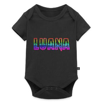 luana rs arc-en-ciel - Body à manches courtes Premium Bébé - noir - Devant