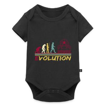 Airboat Swamp Boat Hovercraft Evolution Vintage - Baby Premium short-sleeve bodysuit - black - Front