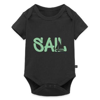 Sail Segeln Segelboot - Baby Premium Kurzarmbody - Schwarz - Vorne