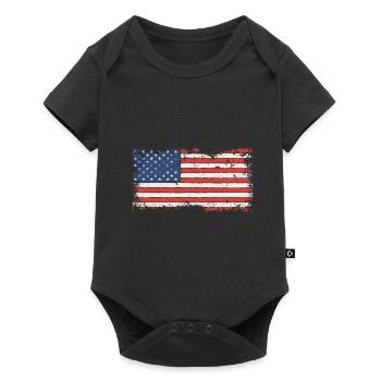 USA flag Amérique - Body à manches courtes Premium Bébé - noir - Devant