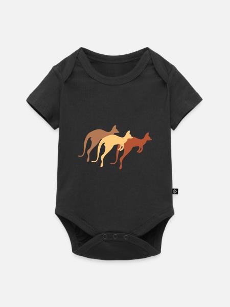 Känguru - Baby Premium Kurzarmbody - Schwarz