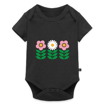 Fleurs - Body à manches courtes Premium Bébé - noir - Devant