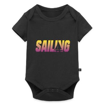 Sailing Segeln Segelboot Skipper - Baby Premium Kurzarmbody - Schwarz - Vorne