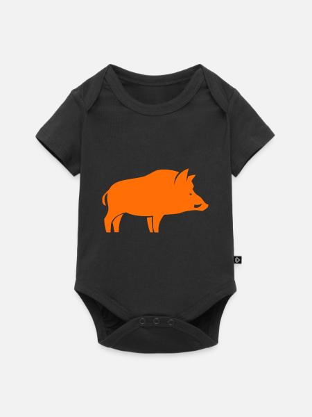 Wildschweinjäger - Baby Premium Kurzarmbody - Schwarz