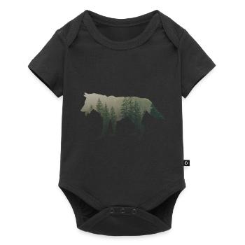 Loup de glace - Body à manches courtes Premium Bébé - noir - Devant