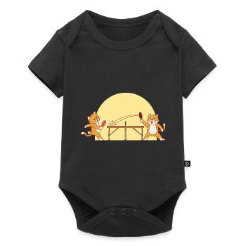 Tisschtennis Cats Pet Cool Motif T-shirt - Baby Premium short-sleeve bodysuit - black - Front