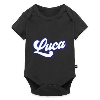Luca | Farben änderbar - Baby Premium Kurzarmbody - Schwarz - Vorne
