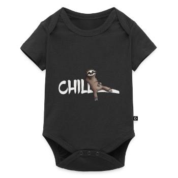 Chill sloth leisurely chill out casually - Baby Premium short-sleeve bodysuit - black - Front