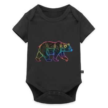 Bear Abstract Art - Baby Premium short-sleeve bodysuit - black - Front