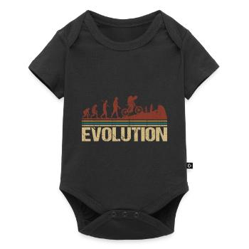 MTB Mountain bike Papa Dad Mtb Evolution Retro - Baby Premium Kurzarmbody - Schwarz - Vorne