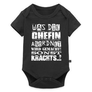 Beruf - Was die Chefin anordnet, wird gemacht - Baby Premium Kurzarmbody - Schwarz - Vorne
