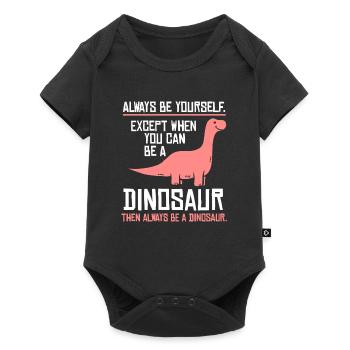 toujours être un dinosaure cadeau végétarien dino - Body à manches courtes Premium Bébé - noir - Devant