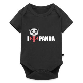 I love the panda bear gift valentines day - Baby Premium short-sleeve bodysuit - black - Front