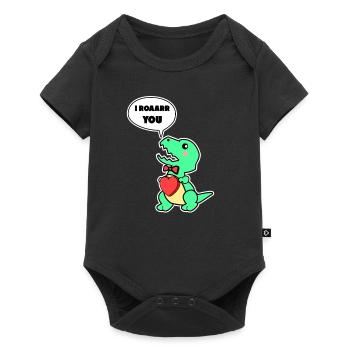 Dino Day vous donne son cadeau coeur de la Saint-Valentin - Body à manches courtes Premium Bébé - noir - Devant