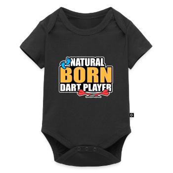 naturally born darts player arrow gift - Baby Premium short-sleeve bodysuit - black - Front