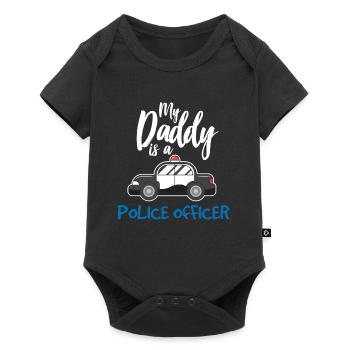 Police cop society car blue lights blue - Baby Premium short-sleeve bodysuit - black - Front