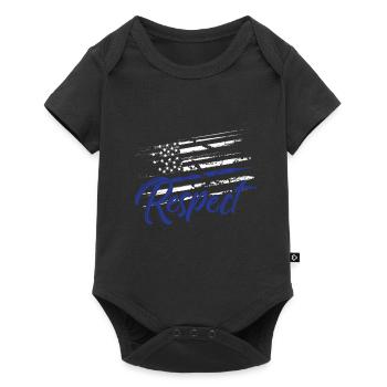 Respect police amérique policier chef de police bleu - Body à manches courtes Premium Bébé - noir - Devant