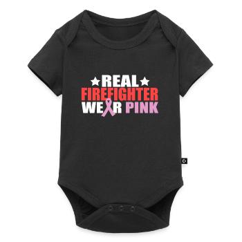 Pompiers pompier rose idée cadeau rouge - Body à manches courtes Premium Bébé - noir - Devant