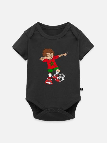 Dab Dabbing Marokko Fußball - Baby Premium Kurzarmbody - Schwarz