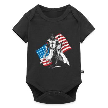 Knight Crusader America USA Flag Jerusalem - Baby Premium short-sleeve bodysuit - black - Front