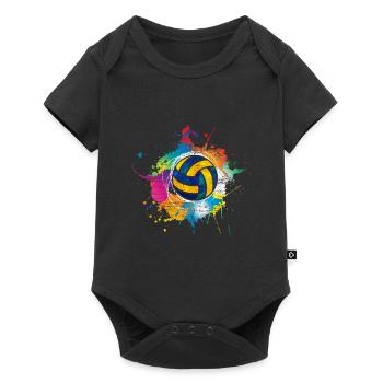 Volleyball vintage colorful beach party gift ball - Baby Premium short-sleeve bodysuit - black - Front