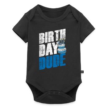 Geburtstag Birthday vintage Geschenk schenken - Baby Premium Kurzarmbody - Schwarz - Vorne