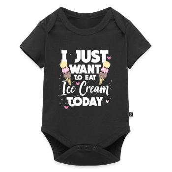 Aujourd'hui, je veux juste manger une idée de cadeau de crème glacée - Body à manches courtes Premium Bébé - noir - Devant