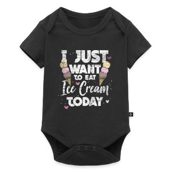 Ice cream ice cream delicious vintage waffle food gift - Baby Premium short-sleeve bodysuit - black - Front