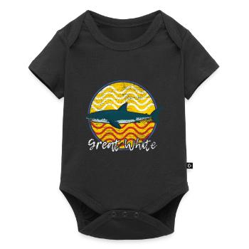 Great white shark fish seafood surfer gift - Baby Premium short-sleeve bodysuit - black - Front