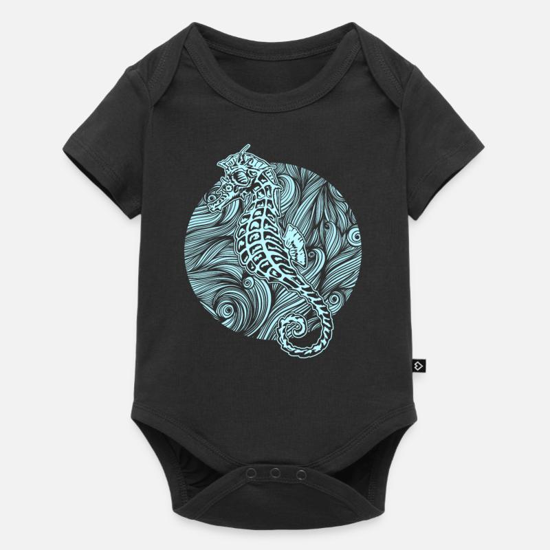 Hippocampe hippocampe poisson mer océan cadeau - Body à manches courtes Premium Bébé - noir