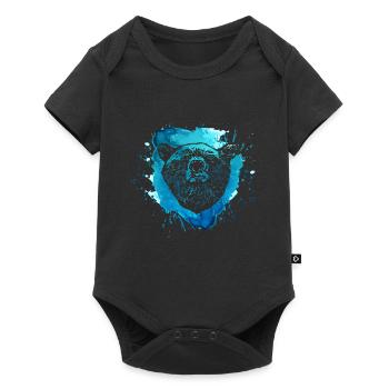 Ours grizzly ours en peluche zoo cadeau prédateur fourrure - Body à manches courtes Premium Bébé - noir - Devant