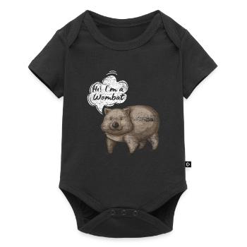 Wombat Animal Australia Lifestyle Gift - Baby Premium short-sleeve bodysuit - black - Front