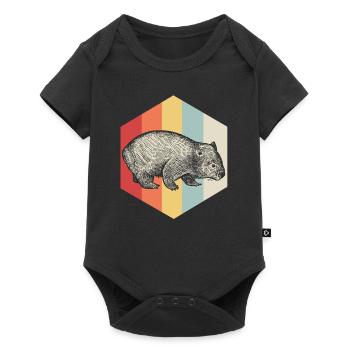 Wombat animal Australia wild gift idea zoo colorful - Baby Premium short-sleeve bodysuit - black - Front